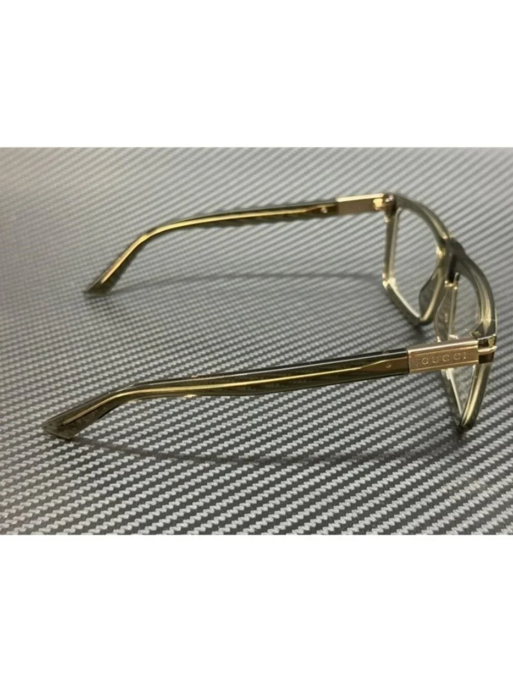 New Gucci Men Gray Transparent Eyeglasses 56-18-145